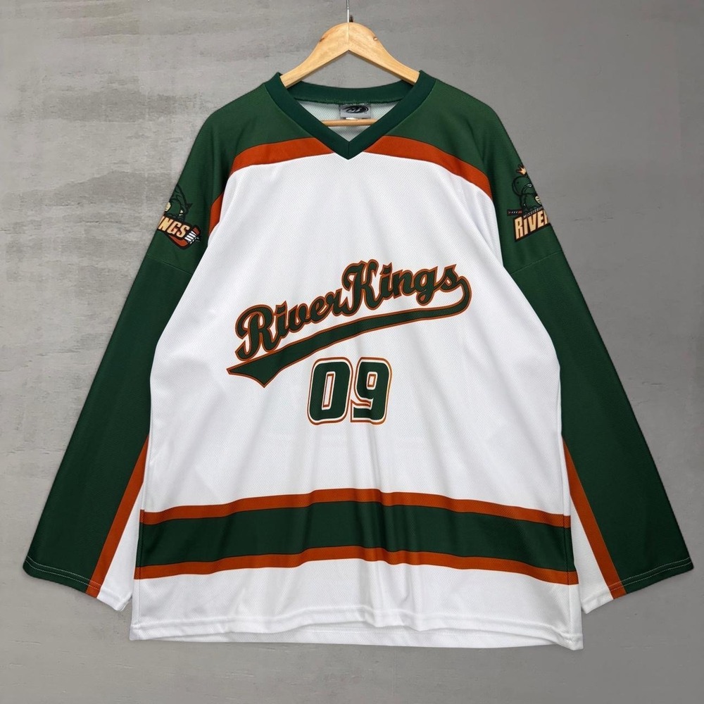 Vintage Mississippi RiverKings Hockey Jersey White Season Ticket Holder 09 XL